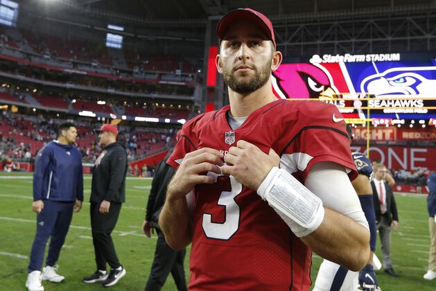 Arizona Cardinals quarterback Josh Rosen (3) during the first half of an NFL football game against the Los Angeles Rams, Sunday, Dec. 23, 2018, in Glendale, Ariz. (AP Photo/Rick Scuteri)