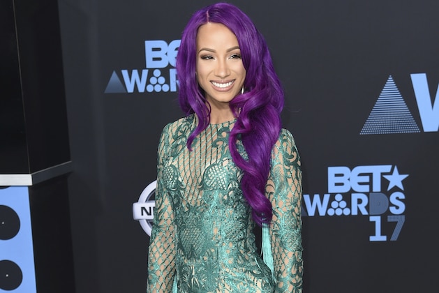 Sasha Banks arrives at the BET Awards at the Microsoft Theater on Sunday, June 25, 2017, in Los Angeles. (Photo by Richard Shotwell/Invision/AP)