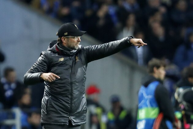Liverpool FC coach Jurgen Klopp during the UEFA Champions League quarter final match between FC Porto and Liverpool FC at Estadio do Dragao on April 17, 2019 in Porto, Portugal(Photo by VI Images via Getty Images)