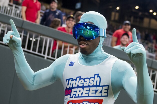 ATLANTA, GA - JUNE 22: Beat the Freeze against the San Francisco Giants at SunTrust Park on June 22, 2017 in Atlanta, Georgia. The Braves won 12-9. (Photo by Logan Riely/Beam Imagination/Atlanta Braves/Getty Images)