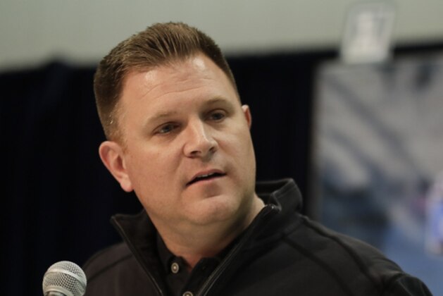 Green Bay Packers general manager Brian Gutekunst speaks during a press conference at the NFL football scouting combine in Indianapolis, Wednesday, Feb. 27, 2019. (AP Photo/Michael Conroy)