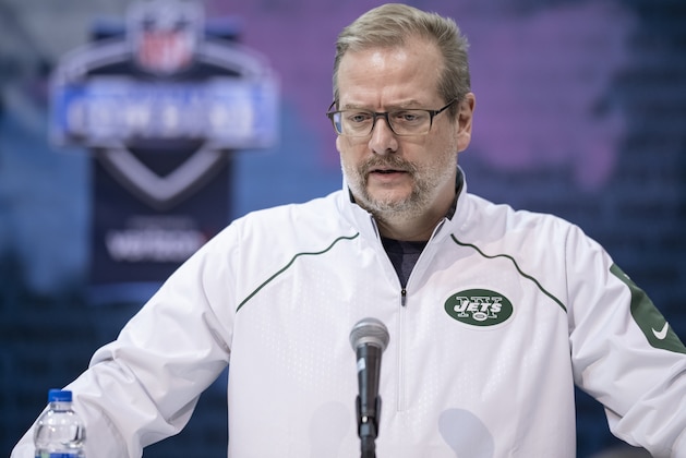 INDIANAPOLIS, IN - FEBRUARY 27: Mike Maccagnan general manager of the New York Jets is seen at the 2019 NFL Combine at Lucas Oil Stadium on February 28, 2019 in Indianapolis, Indiana. (Photo by Michael Hickey/Getty Images)