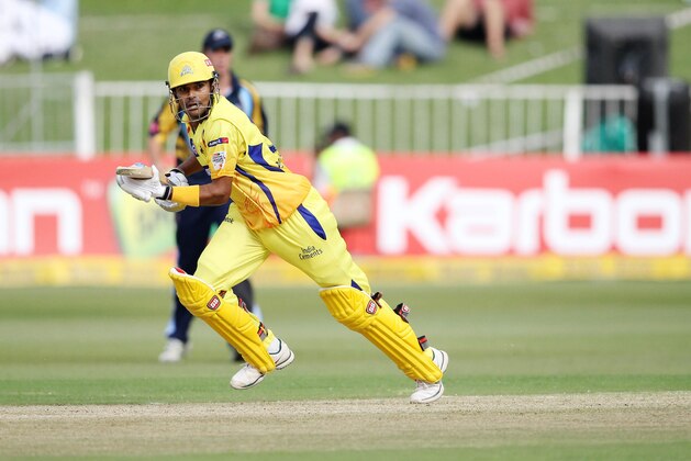 Subramnium Badrinath of the Chennai Super Kings bats on October 22, 2012 during a Champions League T20 (CLT20) match against Yorkshire at the Kingsmead stadium in Durban. AFP PHOTO / STR        (Photo credit should read -/AFP/Getty Images)