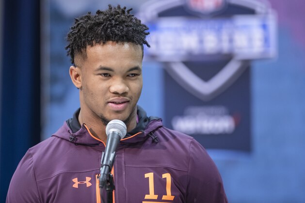 INDIANAPOLIS, IN - MARCH 1: Kyler Murray #QB11 of the Oklahoma Sooners is seen at the 2019 NFL Combine at Lucas Oil Stadium on March 1, 2019 in Indianapolis, Indiana. (Photo by Michael Hickey/Getty Images)