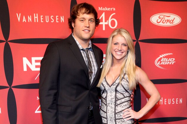 INDIANAPOLIS, IN - FEBRUARY 03:  Professional football player Matthew Stafford (L) and Kelly Hall attend ESPN The Magazine's 'NEXT' Event on February 3, 2012 in Indianapolis, Indiana.  (Photo by Robin Marchant/Getty Images for ESPN)