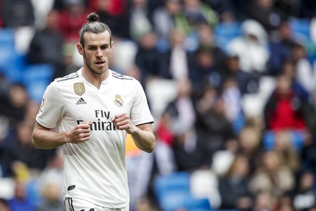 MADRID, SPAIN - APRIL 21: Gareth Bale of Real Madrid during the La Liga Santander  match between Real Madrid v Athletic de Bilbao at the Santiago Bernabeu on April 21, 2019 in Madrid Spain (Photo by David S. Bustamante/Soccrates/Getty Images)