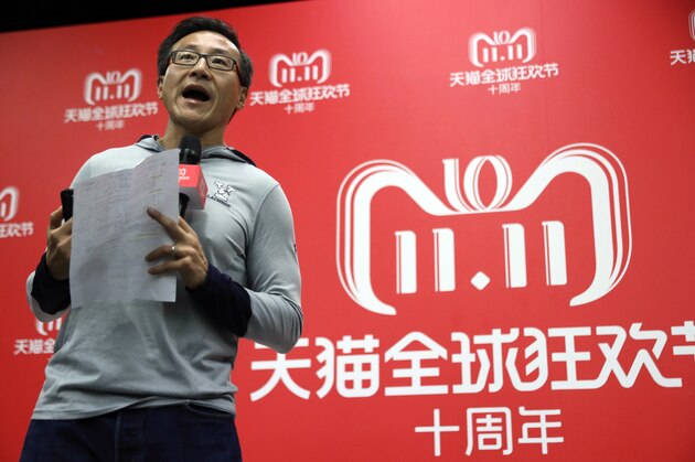 FILE - In this Nov. 11, 2018, file photo, Joseph Tsai, executive vice chairman of Alibaba Group, speaks to journalists during Alibaba's 11.11 Global Shopping Festival, also known as Singles Day, in Shanghai, China. Tsai leads an investment group that bought the New York Liberty five weeks ago; the front office has been working hard to get the team ready to play in a few months when the WNBA season begins. (AP Photo/Ng Han Guan, File)