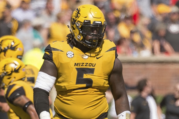 Missouri defensive lineman Terry Beckner Jr. during the first half of an NCAA college football game Saturday, Sept. 22, 2018, in Columbia, Mo. (AP Photo/L.G. Patterson)