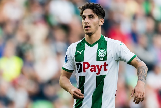 Ludovit Reis of FC Groningen during the Dutch Eredivisie match between FC Groningen and Ajax Amsterdam at Hitachi Capital Mobility stadium on April 20, 2019 in Groningen, The Netherlands(Photo by VI Images via Getty Images)