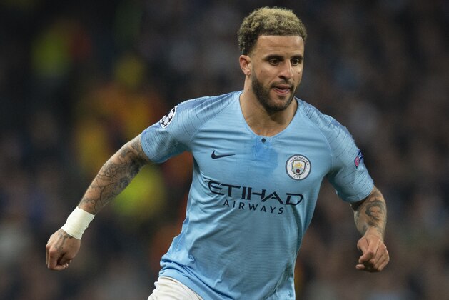MANCHESTER, ENGLAND - APRIL 17: Kyle Walker of Manchester City in action during the UEFA Champions League Quarter Final second leg match between Manchester City and Tottenham Hotspur at at Etihad Stadium on April 17, 2019 in Manchester, England. (Photo by Visionhaus/Getty Images)