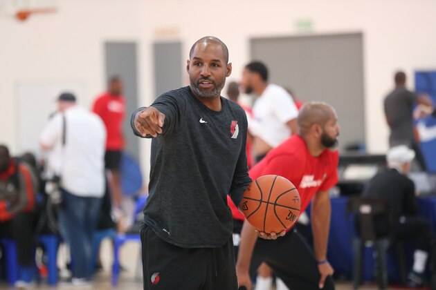 JOHANNESBURG, SOUTH AFRICA - AUGUST 2:  Assistant Coach David Vanterpool at the Basketball Without Boarders Africa program at the American International School of Johannesburg on August 2, 2018 in Gauteng province of Johannesburg, South Africa.  NOTE TO USER: User expressly acknowledges and agrees that, by downloading and or using this photograph, User is consenting to the terms and conditions of the Getty Images License Agreement. Mandatory Copyright Notice: Copyright 2018 NBAE (Photo by Joe Murphy/NBAE via Getty Images)