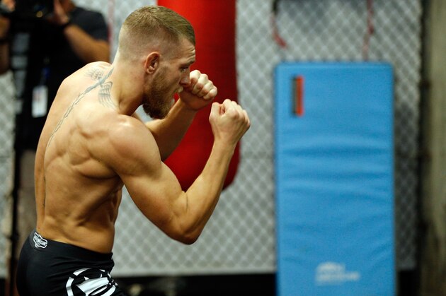 BOSTON, MA - AUGUST 13:  Irish featherweight Conor McGregor holds an open training session for media at Peter Welch's Boxing Gym on August 13, 2013 in Boston, Massachusetts. (Photo by Josh Hedges/Zuffa LLC/Zuffa LLC via Getty Images)