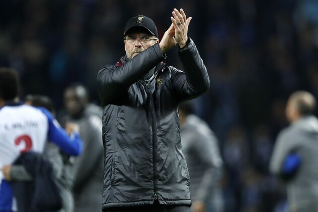 Liverpool FC coach Jurgen Klopp during the UEFA Champions League quarter final match between FC Porto and Liverpool FC at Estadio do Dragao on April 17, 2019 in Porto, Portugal(Photo by VI Images via Getty Images)