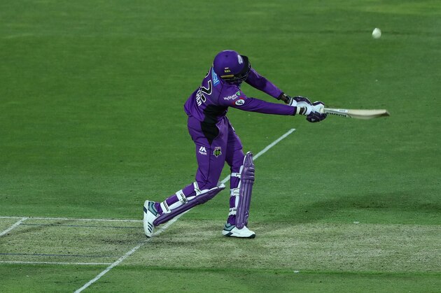 LAUNCESTON, AUSTRALIA - JANUARY 31: Jofra Archer of the Hobart Hurricanes bats during the Big Bash League match between the Hobart Hurricanes and the Adelaide Strikers at UTAS Stadium on January 31, 2019 in Launceston, Australia. (Photo by Robert Cianflone/Getty Images)