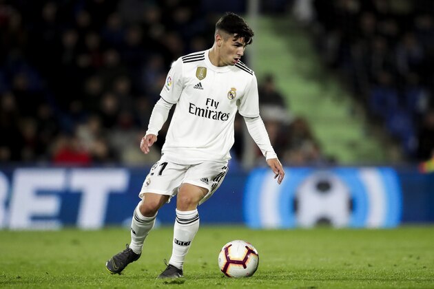 GETAFTE, SPAIN - APRIL 25: Brahim Diaz of Real Madrid during the La Liga Santander  match between Getafe v Real Madrid at the Coliseum Alfonso Perez on April 25, 2019 in Getafte Spain (Photo by David S. Bustamante/Soccrates/Getty Images)