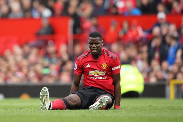 MANCHESTER, ENGLAND - APRIL 28: Paul Pogba of Manchester United during the Premier League match between Manchester United and Chelsea FC at Old Trafford on April 28, 2019 in Manchester, United Kingdom. (Photo by Matthew Ashton - AMA/Getty Images)