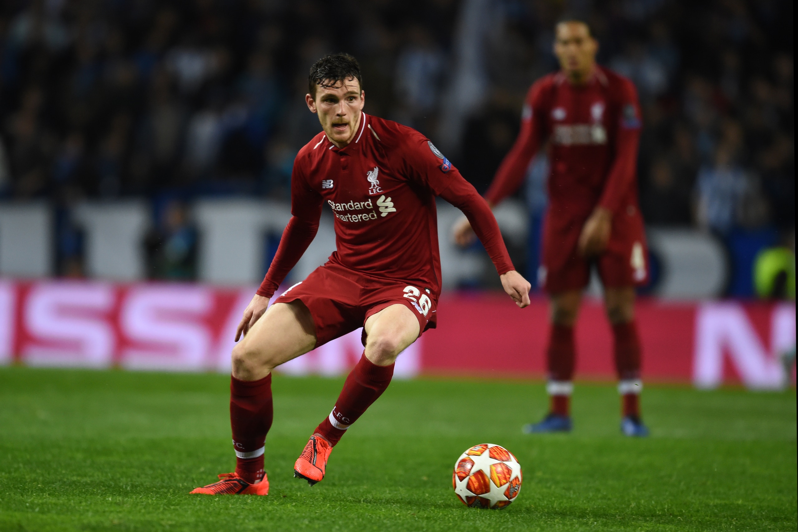PORTO, PORTUGAL - APRIL 17: Andy Robertson of Liverpool in action during the UEFA Champions League Quarter Final second leg match between Porto and Liverpool at Estadio do Dragao on April 17, 2019 in Porto, Portugal. (Photo by Etsuo Hara/Getty Images)