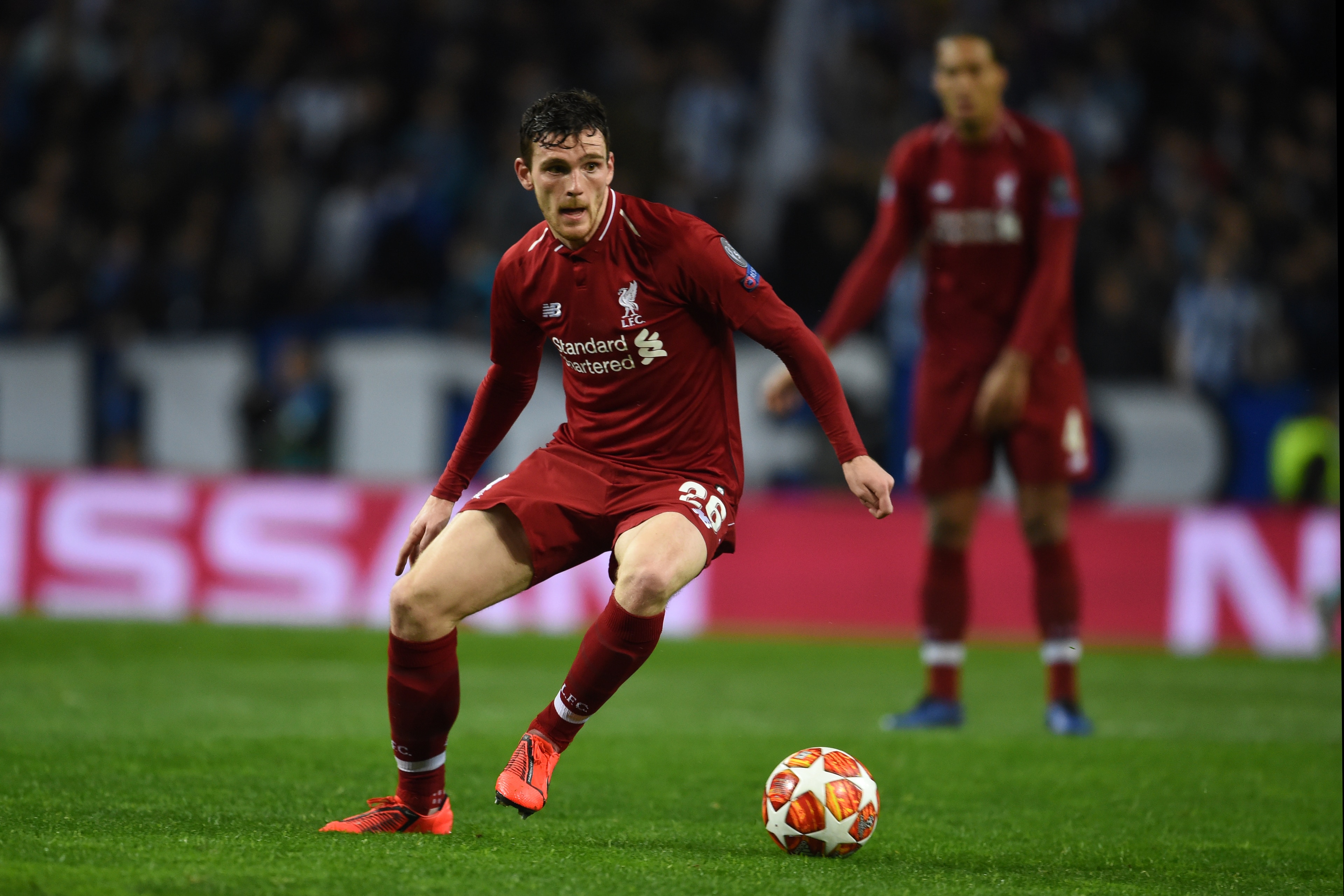 PORTO, PORTUGAL - APRIL 17: Andy Robertson of Liverpool in action during the UEFA Champions League Quarter Final second leg match between Porto and Liverpool at Estadio do Dragao on April 17, 2019 in Porto, Portugal. (Photo by Etsuo Hara/Getty Images)