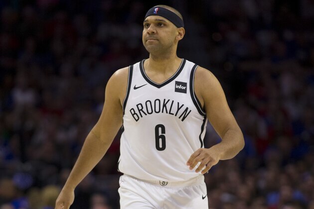 PHILADELPHIA, PA - APRIL 23: Jared Dudley #6 of the Brooklyn Nets looks on against the Philadelphia 76ers in Game Five of Round One of the 2019 NBA Playoffs at the Wells Fargo Center on April 23, 2019 in Philadelphia, Pennsylvania. NOTE TO USER: User expressly acknowledges and agrees that, by downloading and or using this photograph, User is consenting to the terms and conditions of the Getty Images License Agreement. (Photo by Mitchell Leff/Getty Images)
