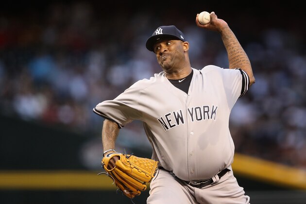 PHOENIX, ARIZONA - APRIL 30:  Starting pitcher CC Sabathia #52 of the New York Yankees pitches against the Arizona Diamondbacks during the first inning of the MLB game at Chase Field on April 30, 2019 in Phoenix, Arizona. (Photo by Christian Petersen/Getty Images)