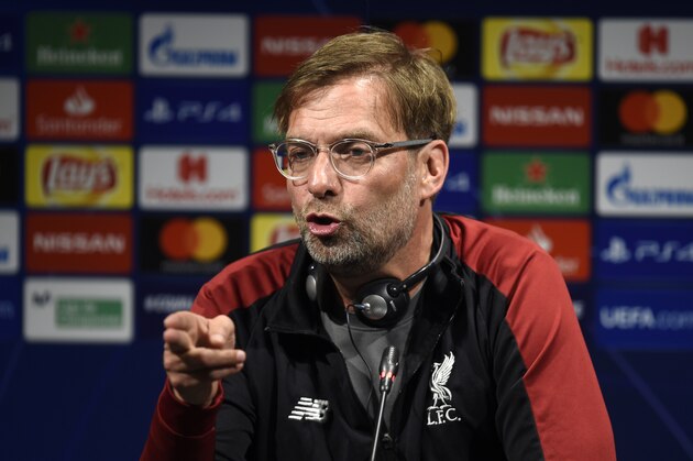 BARCELONA, SPAIN - APRIL 30:  Jurgen Klopp, Manager of Liverpool speaks during a Liverpool press conference ahead of their UEFA Champions League semi-final first leg match against FC Barcelona. On April 30, 2019 in Barcelona. (Photo by Alex Caparros/Getty Images)