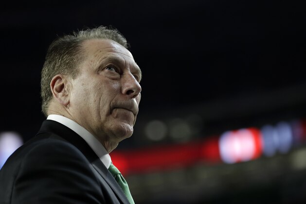 Michigan State head coach Tom Izzo watches after the team's 61-51 loss to Texas Tech in the semifinals of the Final Four NCAA college basketball tournament against Texas Tech, Saturday, April 6, 2019, in Minneapolis. (AP Photo/David J. Phillip)