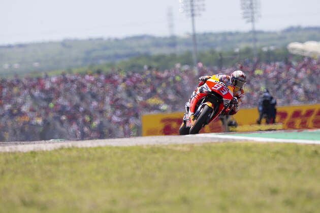 AUSTIN, TX - APRIL 14: Marc Marquez of Spain rounds the bend during the Finals at MotoGP Red Bull U.S. Grand Prix of The Americas at Circuit of The Americas on April 14, 2019 in Austin, Texas. (Photo by Christian Pondella/Getty Images)