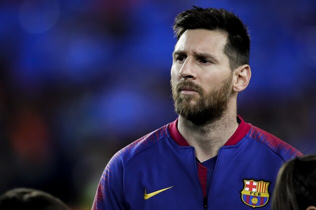 BARCELONA, SPAIN - MAY 1: Lionel Messi of FC Barcelona during the UEFA Champions League  match between FC Barcelona v Liverpool at the Camp Nou on May 1, 2019 in Barcelona Spain (Photo by David S. Bustamante/Soccrates/Getty Images)