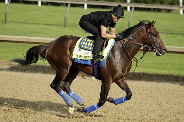 Kentucky Derby entrant Game Winner runs during a workout at Churchill Downs Thursday, May 2, 2019, in Louisville, Ky. The 145th running of the Kentucky Derby is scheduled for Saturday, May 4. (AP Photo/Charlie Riedel)