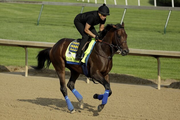 Kentucky Derby entrant Game Winner runs during a workout at Churchill Downs Thursday, May 2, 2019, in Louisville, Ky. The 145th running of the Kentucky Derby is scheduled for Saturday, May 4. (AP Photo/Charlie Riedel)