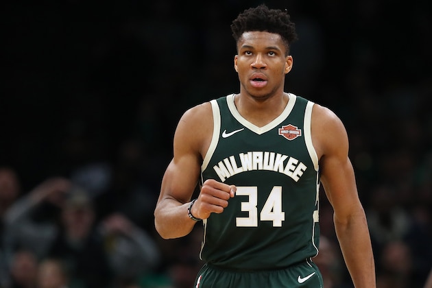 BOSTON, MASSACHUSETTS - MAY 03: Giannis Antetokounmpo #34 of the Milwaukee Bucks celebrates during the second half of Game 3 against the Boston Celtics during the Eastern Conference Semifinals of the 2019 NBA Playoffs at TD Garden on May 03, 2019 in Boston, Massachusetts. The Bucks defeat the Celtics 123 - 116.  (Photo by Maddie Meyer/Getty Images)