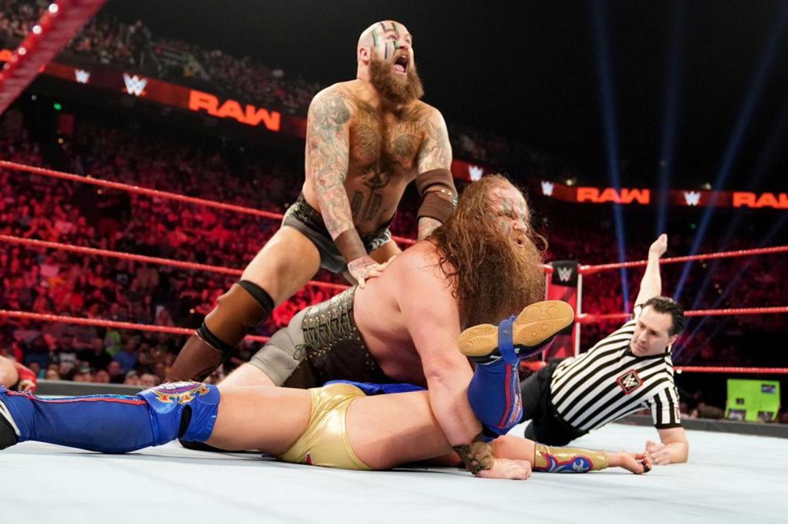The Viking Raiders defeated Lucha House Party on Raw.