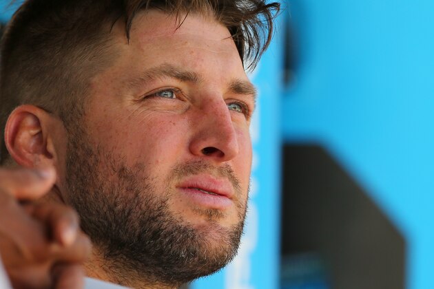 ALLENTOWN, PA - MAY 02: Tim Tebow #15 of the Syracuse Mets in action during a AAA minor league baseball game against the Lehigh Valley Iron Pigs on May 1, 2019 at Coca Cola Park in Allentown, Pennsylvania. (Photo by Rich Schultz/Getty Images)
