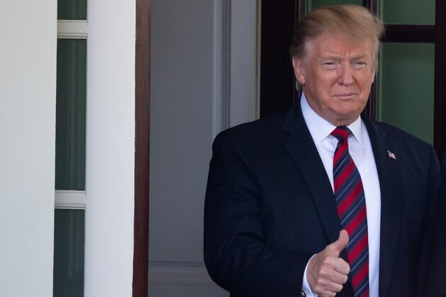 US President Donald Trump awaits the arrival of Slovakia's Prime Minister Peter Pellegrini for meetings at the West Wing of the White House in Washington, DC, May 3, 2019. (Photo by SAUL LOEB / AFP)        (Photo credit should read SAUL LOEB/AFP/Getty Images)