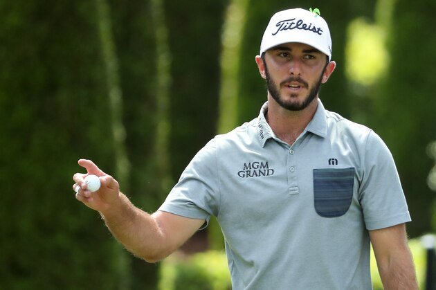 CHARLOTTE, NORTH CAROLINA - MAY 05: Max Homa reacts following a putt on the seventh green during the final round of the 2019 Wells Fargo Championship at Quail Hollow Club on May 05, 2019 in Charlotte, North Carolina. (Photo by Streeter Lecka/Getty Images)