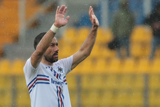 PARMA, ITALY - MAY 05:  Fabio Quagliarella of UC Sampdoria celebrates his second goal during the Serie A match between Parma Calcio and UC Sampdoria at Stadio Ennio Tardini on May 5, 2019 in Parma, Italy.  (Photo by Emilio Andreoli/Getty Images)