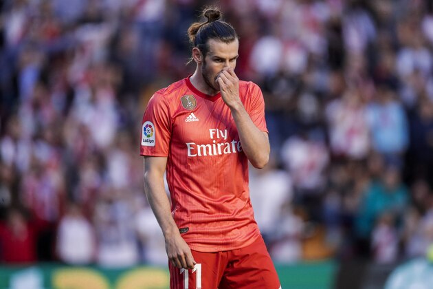 , SPAIN - APRIL 28: Gareth Bale of Real Madrid during the La Liga Santander  match between Rayo Vallecano v Real Madrid on April 28, 2019 (Photo by David S. Bustamante/Soccrates/Getty Images)