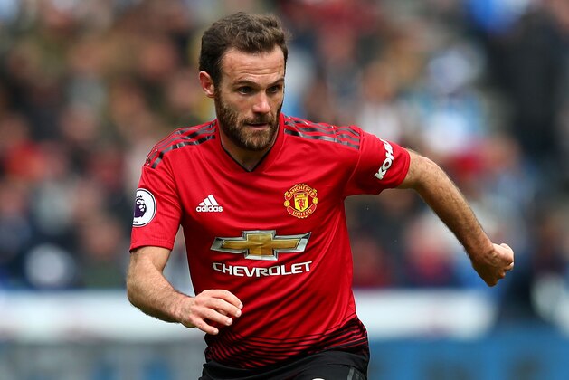 HUDDERSFIELD, ENGLAND - MAY 05: Juan Mata of Manchester United in action during the Premier League match between Huddersfield Town and Manchester United at John Smith's Stadium on May 05, 2019 in Huddersfield, United Kingdom. (Photo by Clive Brunskill/Getty Images)