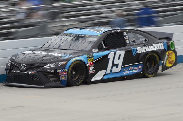 Martin Truex Jr. drives during practice for the NASCAR Cup Series auto race, Saturday, May 4, 2019, at Dover International Speedway in Dover, Del. (AP Photo/Jason Minto)