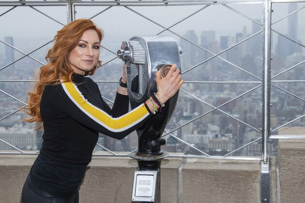 WWE Superstar Becky Lynch visits the Empire State Building to promote WrestleMania 35 on Friday, April 5, 2019, in New York. (Photo by Charles Sykes/Invision/AP)
