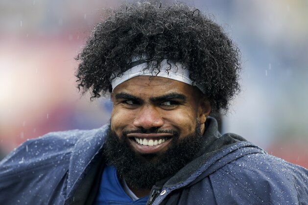 ORLANDO, FL - JANUARY 27: Runningback Ezekiel Elliott #21 of the Dallas Cowboys from the NFC Team on the sidelines during the NFL Pro Bowl Game at Camping World Stadium on January 27, 2019 in Orlando, Florida. The AFC defeated the NFC 26 to 7. (Photo by Don Juan Moore/Getty Images)