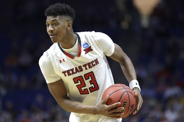 Texas Tech's Jarrett Culver looks to poss during the second half of a first round men's college basketball game against Northern Kentucky in the NCAA Tournament Friday, March 22, 2019, in Tulsa, Okla. Texas Tech won 72-57. (AP Photo/Jeff Roberson)