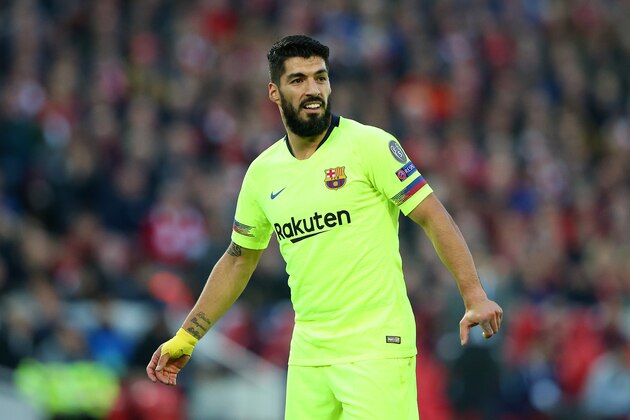 LIVERPOOL, ENGLAND - MAY 07:  Luis Suarez of Barcelona looks on during the UEFA Champions League Semi Final second leg match between Liverpool and Barcelona at Anfield on May 07, 2019 in Liverpool, England. (Photo by Alex Livesey - Danehouse/Getty Images)