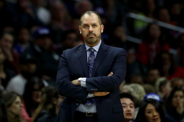 LOS ANGELES, CA - MARCH 10: Head coach Frank Vogel of the Orlando Magic looks on from the side line during the second half of the NBA game between the Orlando Magic and the Los Angeles Clippers at Staples Center on March 10, 2018 in Los Angeles, California. The Clippers defeated the Magic 113-105. NOTE TO USER: User expressly acknowledges and agrees that, by downloading and or using this photograph, User is consenting to the terms and conditions of the Getty Images License Agreement.  (Photo by Victor Decolongon/Getty Images)