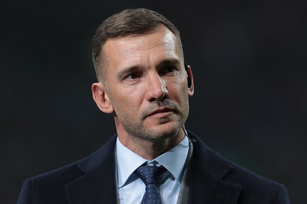 MILAN, ITALY - APRIL 13:  AC Milan former player Andriy Shevchenko looks on prior to the Serie A match between AC Milan and SS Lazio at Stadio Giuseppe Meazza on April 13, 2019 in Milan, Italy.  (Photo by Emilio Andreoli/Getty Images)