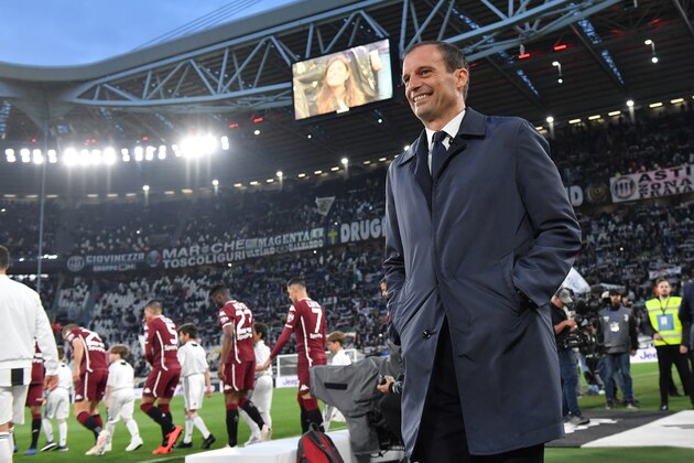 TURIN, ITALY - MAY 03: Head coach Massimiliano Allegri of Juventus looks on during the Serie A match between Juventus and Torino FC on May 03, 2019 in Turin, Italy. (Photo by Tullio M. Puglia/Getty Images)