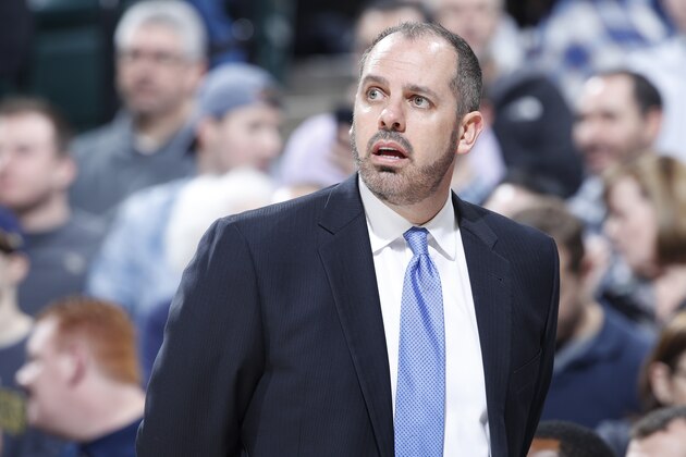 INDIANAPOLIS, IN - JANUARY 27: Head coach Frank Vogel of the Orlando Magic looks on during a game against the Indiana Pacers at Bankers Life Fieldhouse on January 27, 2018 in Indianapolis, Indiana. The Pacers won 114-112. NOTE TO USER: User expressly acknowledges and agrees that, by downloading and or using the photograph, User is consenting to the terms and conditions of the Getty Images License Agreement. (Photo by Joe Robbins/Getty Images)