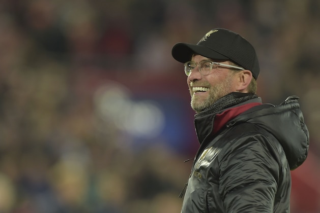 LIVERPOOL, ENGLAND - MAY 07: Head coach Juergen Klopp of FC Liverpool smiles after the UEFA Champions League Semi Final second leg match between Liverpool and Barcelona at Anfield on May 7, 2019 in Liverpool, England. (Photo by TF-Images/Getty Images)
