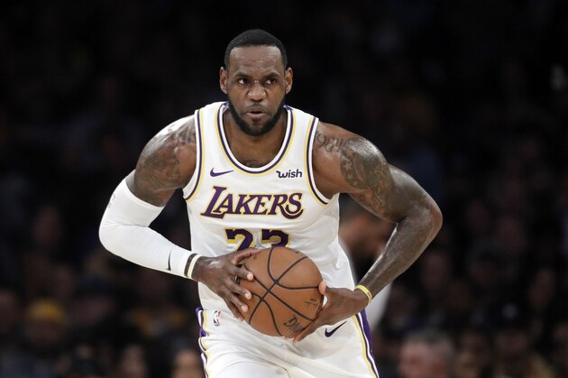 Los Angeles Lakers' LeBron James (23) during an NBA basketball game Sunday, March 24, 2019, in Los Angeles. (AP Photo/Marcio Jose Sanchez)