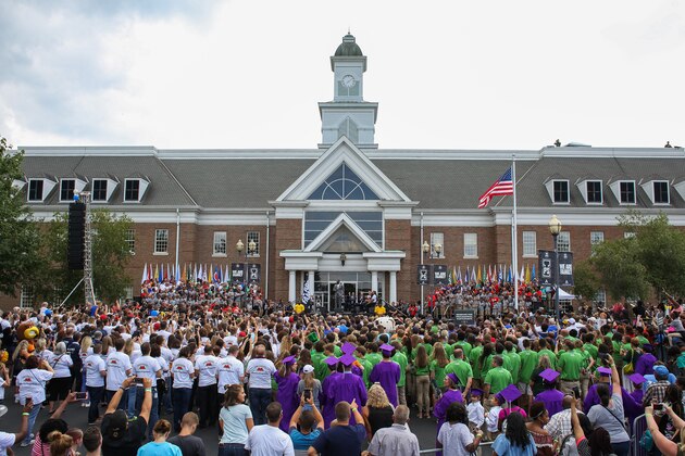 AKRON, OH - JULY 30: LeBron James addresses the crowd at the grand opening of the I Promise school on July 30, 2018 in Akron, Ohio. The new school is a partnership between the LeBron James Family foundation and Akron Public Schools. NOTE TO USER: User expressly acknowledges and agrees that, by downloading and/or using this Photograph, user is consenting to the terms and conditions of the Getty Images License Agreement. Mandatory Copyright Notice: Copyright 2018 NBAE (Photo by Allison Farrand/NBAE via Getty Images)